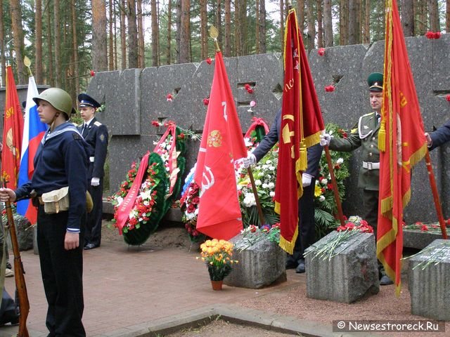 Праздничное шествие и церемония возложения венков.  9 мая 2010 Сестрорецк.