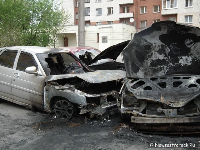 В Сестрорецке сгорели сразу три автомобиля