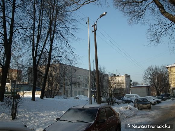 В Сестрорецке меняют сгнившие столбы на новые