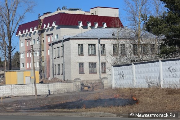 На наб.реки Сестры, д.16 произошло возгорание сухой травы