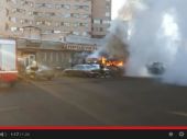 В Сестрорецке загорелся микроавтобус "Газель"